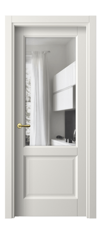 Межкомнатная дверь Galant 1422 Софт-тач белоснежный Прозрачное стекло, 4 мм Цена 161440 AMD | Volhovec