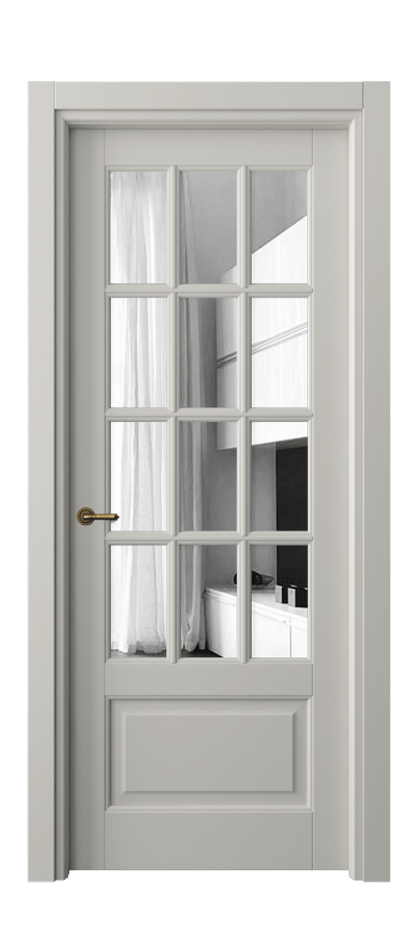 Межкомнатная дверь Тоскана Грильято 6313 Матовый тёплый серый Двустороннее зеркало, триплекс Цена 114899 ₽ | Volhovec