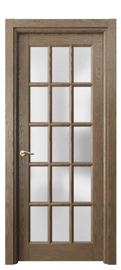 Межкомнатная дверь Lignum 0708 Дуб мраморный брашированный Сатинированное стекло Цена 163199 ₽ | Volhovec