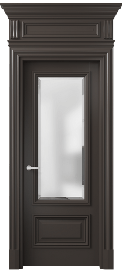 Межкомнатная дверь Антик 7306 Матовый антрацит Сатинированное стекло с фацетом Цена 163659 ₽ | Volhovec