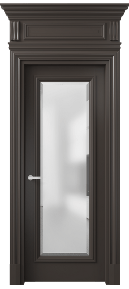 Межкомнатная дверь Antique 7300 Бук антрацит Сатинированное стекло с фацетом, 6 мм Цена 136600 ₽ | Volhovec