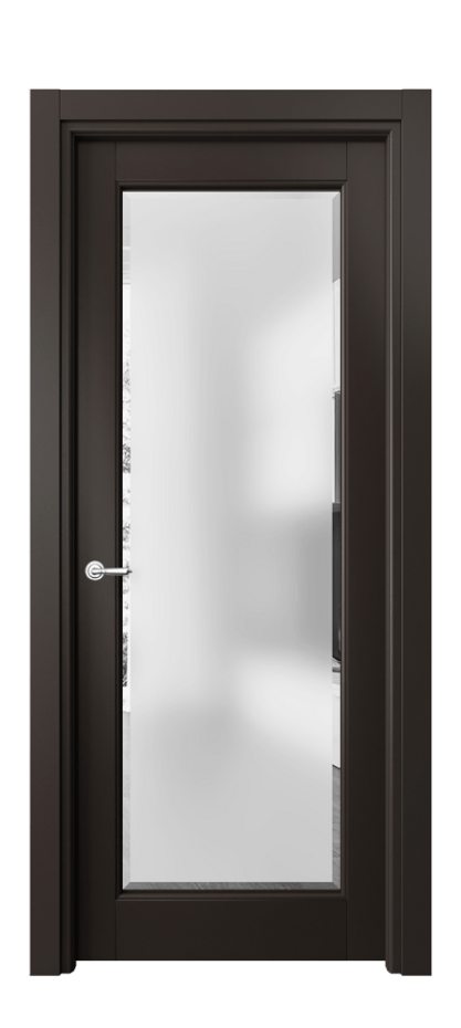 Межкомнатная дверь Тоскана Ромбо 6300 Матовый антрацит Сатинированное стекло с фацетом Цена 94299 ₽ | Volhovec