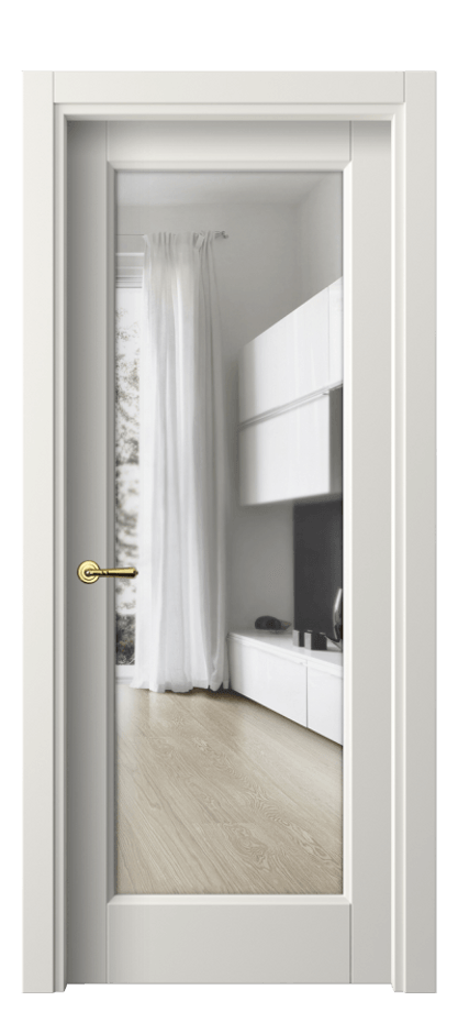 Межкомнатная дверь Galant 1402 Софт-тач белоснежный Прозрачное стекло, 4 мм Цена 161440 AMD | Volhovec