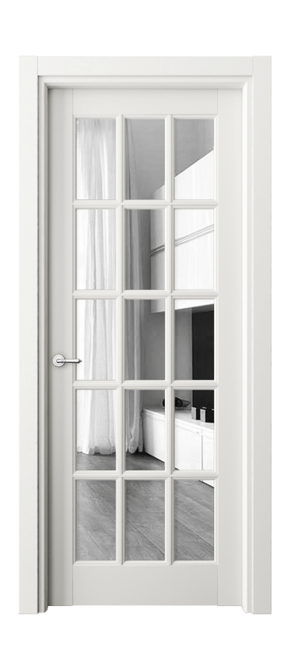 Межкомнатная дверь Тоскана Грильято 6311 Матовый серый Двустороннее зеркало, триплекс Цена 114899 ₽ | Volhovec