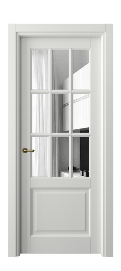 Межкомнатная дверь Тоскана Грильято 6312 Матовый светло-серый Двустороннее зеркало, триплекс Цена 114899 ₽ | Volhovec