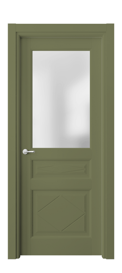 Межкомнатная дверь Тоскана Ромбо 6344 Матовый белоснежный Сатинированное стекло Цена 128599 ₽ | Volhovec