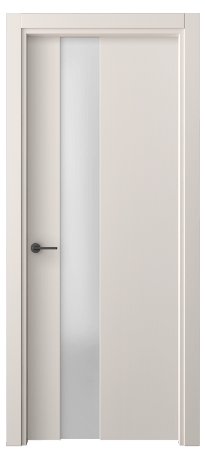 Межкомнатная дверь Freedom 4224 ПЭТ тёплый-белый Сатинированное стекло Цена 30799 ₽ | Volhovec