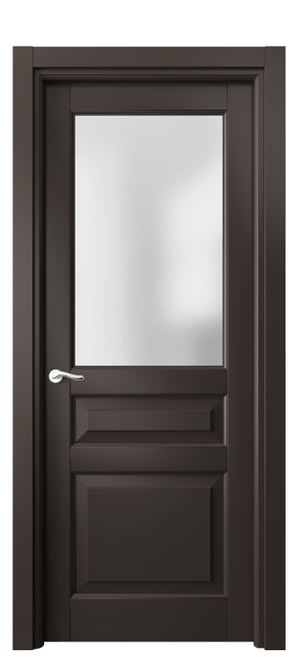 Межкомнатная дверь Лигнум 0710 Матовый антрацит Сатинированное стекло Цена 99799 ₽ | Volhovec