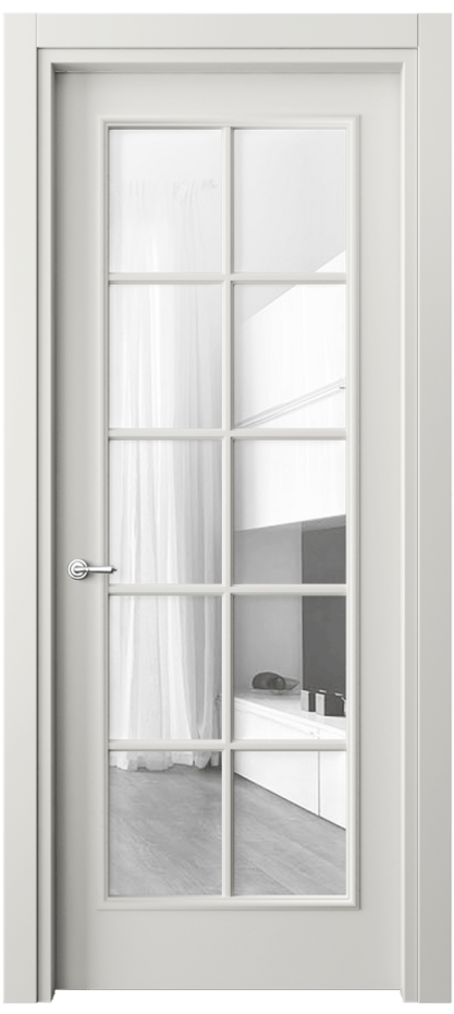 Межкомнатная дверь Paris 8102 Матовый серый Прозрачное стекло, 4 мм Цена 79640 ₽| Volhovec