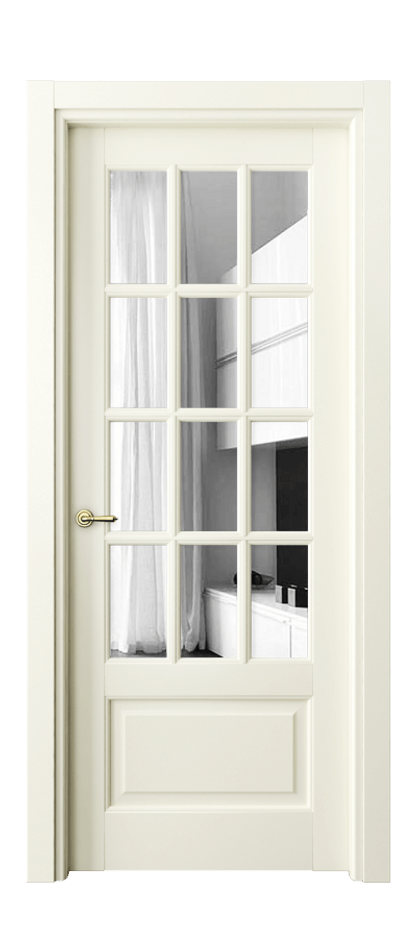 Межкомнатная дверь Тоскана Грильято 6313 Матовый молочно-белый Двустороннее зеркало, триплекс Цена 114899 ₽ | Volhovec