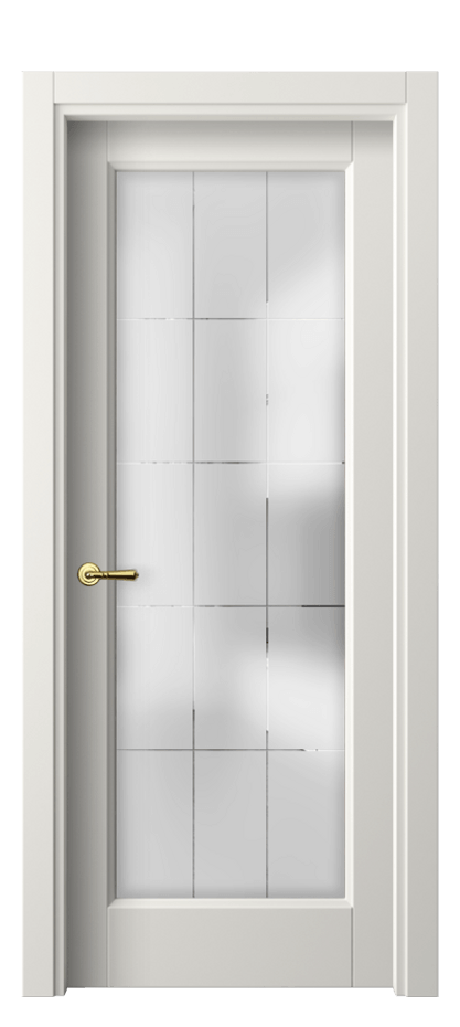 Межкомнатная дверь Galant 1402 Софт-тач белоснежный Сатинированное стекло с гравировкой "Лофт", 4 мм Цена 166170 AMD | Volhovec