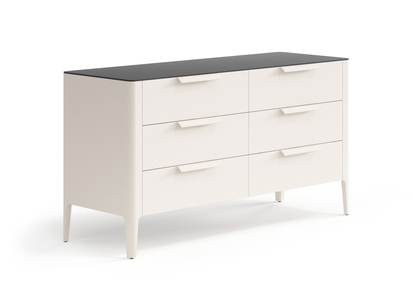 Мебель Комод Piega 6 ящиков. Цвет Матовый бежево-серый. Материал Гладкая эмаль. Коллекция Комод Piega 6 ящиков. Картинка.