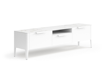 Мебель ТВ тумба Piega. Цвет Матовый светло-серый. Материал Гладкая эмаль. Коллекция ТВ тумба Piega. Картинка.