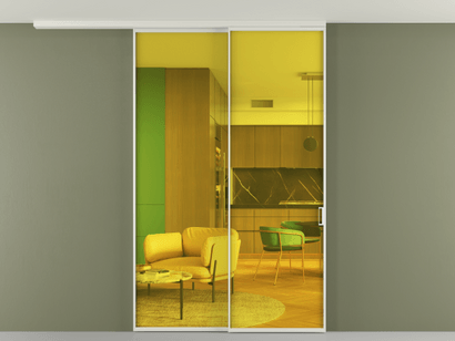 Алюминевая перегородка АЛПР 040.01_АСР_ПРОЗ ЖЕЛ_new. Цвет Алюминий серый. Материал Алюминий в эмали. Коллекция Перегородка Formato вдоль стены на потолок телескопик синхро 2. Картинка.