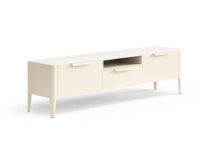 Мебель ТВ тумба Piega. Цвет Матовый светло-бежевый. Материал Гладкая эмаль. Коллекция ТВ тумба Piega. Картинка.