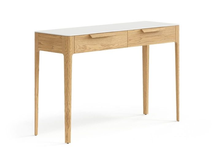 Мебель Консоль Piega 2 ящика. Цвет Дуб пшеничный матовый. Материал Массив дуба матовый. Коллекция Консоль Piega 2 ящика. Картинка.
