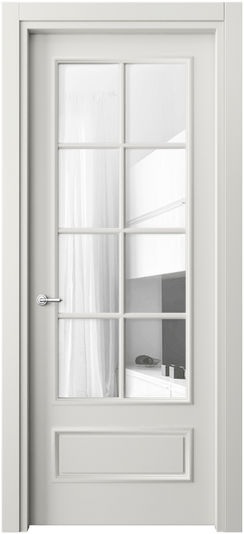 Межкомнатная дверь 8112 МСР Прозрачное стекло. Цвет Матовый серый. Материал Гладкая эмаль. Коллекция Paris. Фото. Дверь межкомнатная 8112 МСР Прозрачное стекло. Цвет Матовый серый. Материал Гладкая эмаль. Коллекция Paris. Картинка.