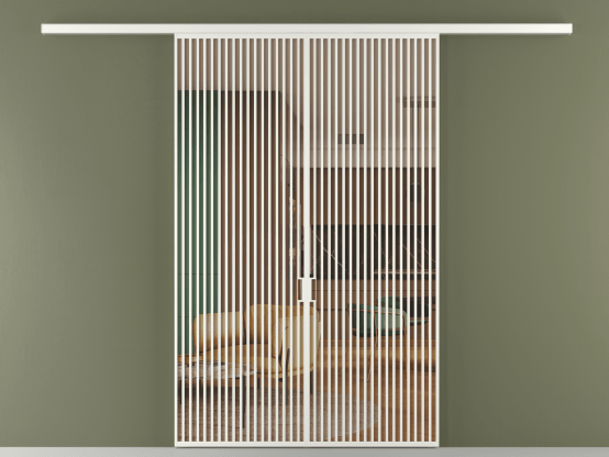 Алюминевая перегородка vd2_06_ Алюминий светло-серый Прозрачное оранжевое стекло, триплекс, 6мм. Цвет Алюминий светло-серый. Материал Алюминий в эмали. Коллекция Перегородка Formato вдоль стены 2 створки. Картинка.