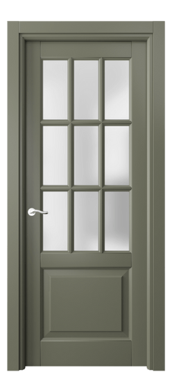 Дверь межкомнатная 0748 МОТ САТ. Цвет Матовый оливковый тёмный. Материал Гладкая эмаль. Коллекция Лигнум. Картинка.