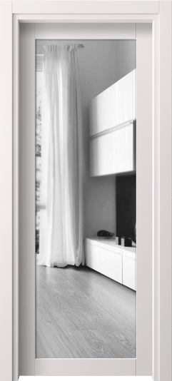 Дверь межкомнатная 2102 ПЭКС ДВ ЗЕР. Цвет ПЭТ кремово-серый. Материал ПЭТ. Коллекция Neo1. Картинка.