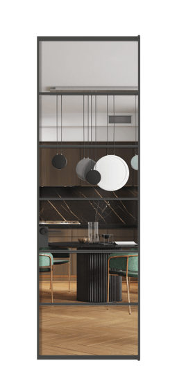 Дверь межкомнатная АЛПЛ040.04 ГР Графитовый Crystalvision. Цвет . Материал Алюминий металлик. Коллекция Формато. Картинка.