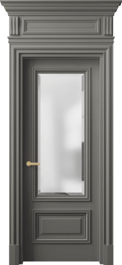 Дверь межкомнатная 7306 МКЛС САТ-Ф. Цвет Матовый классический серый. Материал Гладкая эмаль. Коллекция Антик. Картинка.
