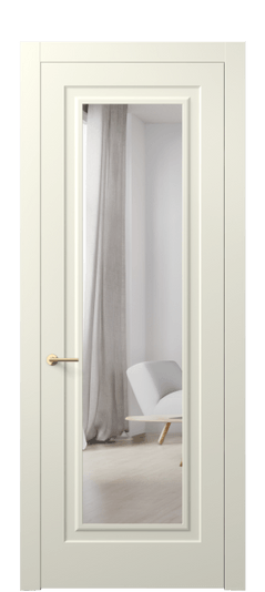 Дверь межкомнатная АКП 8403 ММБ Матовый молочно-белый Зеркало. Цвет Матовый молочно-белый. Материал Гладкая эмаль. Коллекция Mascot. Картинка.