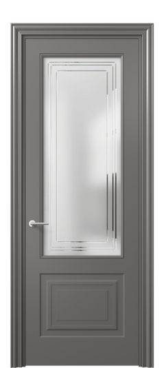 Межкомнатная дверь 8452 МКЛС Сатин с гравировкой Mascot. Цвет Матовый классический серый. Материал Гладкая эмаль. Коллекция Маскот. Фото. Дверь межкомнатная 8452 МКЛС Сатин с гравировкой Mascot. Цвет Матовый классический серый. Материал Гладкая эмаль. Коллекция Маскот. Картинка.