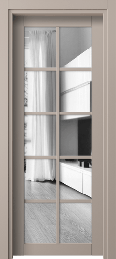 Дверь межкомнатная 2106 ПЭСК ДВ ЗЕР. Цвет ПЭТ серо-коричневый . Материал ПЭТ. Коллекция Neo1. Картинка.