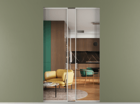 Алюминевая перегородка АЛПР 040.01 БЕЛ Crystalvision. Цвет Алюминий Белый. Материал Алюминий. Коллекция Перегородка Формато скрытый пенал 2 створки. Картинка.