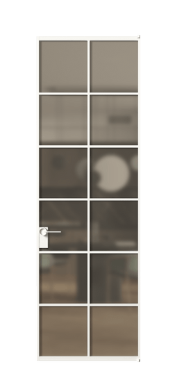 Дверь межкомнатная АЛПЛ040.05 Бронза сатин триплекс БЕЛ. Цвет Алюминий Белый. Материал Алюминий. Коллекция Formato. Картинка.