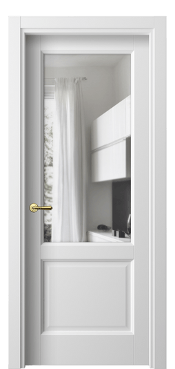 Межкомнатная дверь 1422 БШ Прозрачное стекло. Цвет Белый шёлк. Материал Ciplex ламинатин. Коллекция Galant. Фото. Дверь межкомнатная 1422 БШ Прозрачное стекло. Цвет Белый шёлк. Материал Ciplex ламинатин. Коллекция Galant. Картинка.