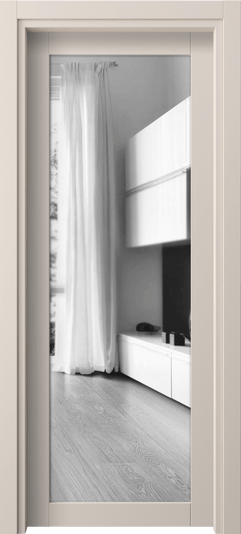 Дверь межкомнатная 2102 ПЭПБ ДВ ЗЕР. Цвет ПЭТ пудровый бежевый. Материал ПЭТ. Коллекция Neo1. Картинка.