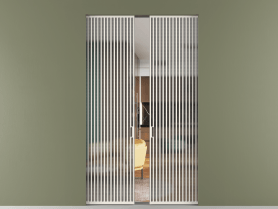 Алюминевая перегородка skr2_06_ Алюминий пудровый белый Mesh silver. Цвет Алюминий пудровый белый. Материал Алюминий в эмали. Коллекция Перегородка Formato скрытый пенал 2 створки. Картинка.