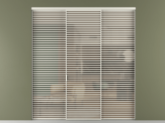 Алюминевая перегородка vn2_07 Бронза сатин триплекс БЕЛ. Цвет Алюминий Белый. Материал Алюминий. Коллекция Перегородка Формато внутри проёма 3 створки. Картинка.