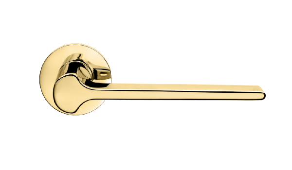 Ручки для дверей Ручка дверная Гинкго. Цвет Полированное золото PVD. Коллекция Гинкго. Картинка.