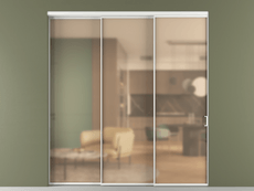 Перегородка Formato внутри проёма 3 створки с синхронным механизмом