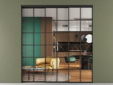 Перегородка Формато внутри проёма 3 створки с синхронным механизмом