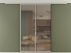 Перегородка Formato вдоль стены на потолок 2 створки