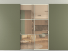 Перегородка Formato внутри проёма двустворчатая со скрытым креплением в потолок