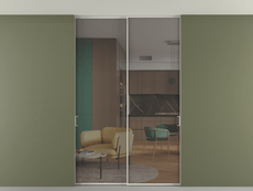 Перегородка Formato внутри проёма скрытое крепление в потолок 2 створки