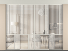 Перегородка Мозаик внутри проёма скрытое крепление в потолок 4 створки