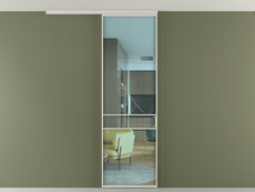 Перегородка Formato вдоль стены на потолок одностворчатая