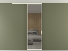 Перегородка Formato вдоль стены на потолок одностворчатая