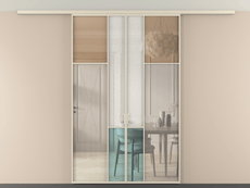 Перегородка Mosaic вдоль стены на потолок 2 створки