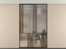 Перегородка Mosaic внутри проёма скрытое крепление в потолок 2 створки