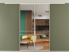 Перегородка Формато вдоль стены на потолок 2 створки