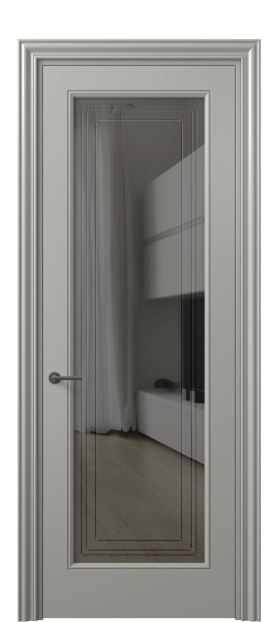 Дверь межкомнатная 8400 МНСР Серое с гравировкой. Цвет Матовый нейтральный серый. Материал Гладкая эмаль. Коллекция Mascot. Картинка.