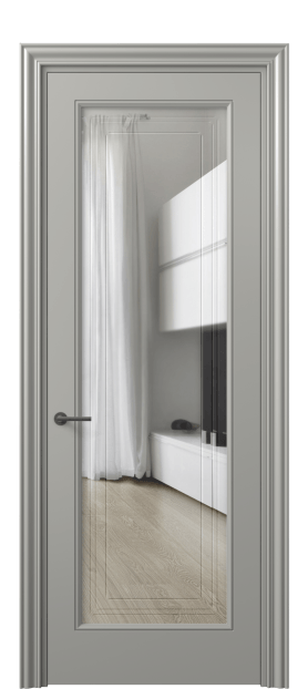 Дверь межкомнатная 8400 МНСР Прозрачное стекло с гравировкой Mascot. Цвет Матовый нейтральный серый. Материал Гладкая эмаль. Коллекция Mascot. Картинка.