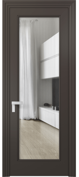 Дверь межкомнатная 8300 МАН Прозрачное стекло с гравировкой Rocca. Цвет Матовый антрацит. Материал Гладкая эмаль. Коллекция Rocca. Картинка.